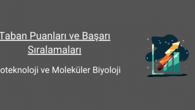 biyoteknoloji ve moleküler biyoloji taban puanları ve başarı sıralamaları