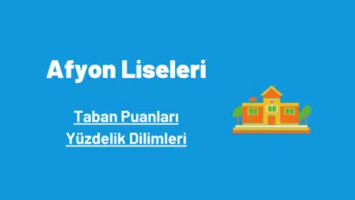 Afyon liseleri taban puanları ve yüzdelik dilimleri