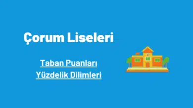 Çorum liseleri taban puanları ve yüzdelik dilimleri