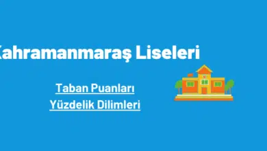 Kahramanmaraş liseleri taban puanları ve yüzdelik dilimleri