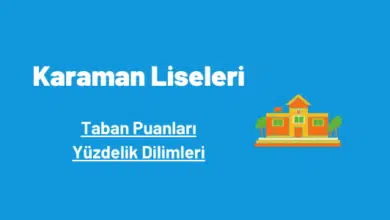 Karaman liseleri taban puanları ve yüzdelik dilimleri