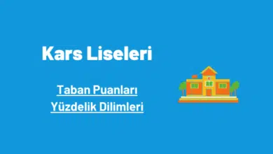 Kars liseleri taban puanları ve yüzdelik dilimleri