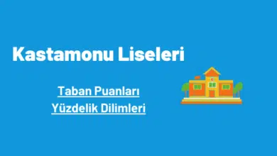 Kastamonu liseleri taban puanları ve yüzdelik dilimleri