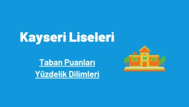 Kayseri liseleri taban puanları ve yüzdelik dilimleri