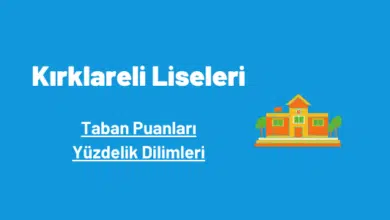 Kırklareli liseleri taban puanları ve yüzdelik dilimleri