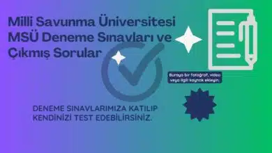Milli Savunma Universitesi MSU Deneme Sinavlari ve Cikmis Sorular
